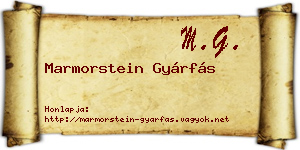 Marmorstein Gyárfás névjegykártya